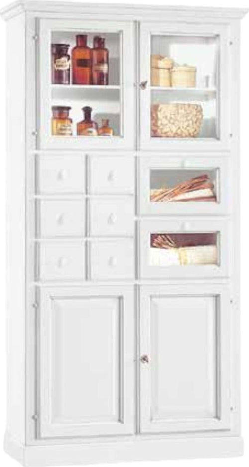 MOBILI-2G---DISPENSA-DA-CUCINA-LEGNO-8-CASSETTI-4-ANTE-BIANCO-107x45x203