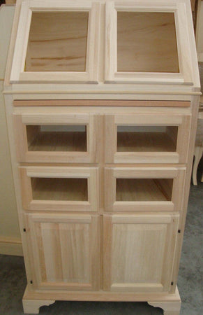MOBILI-2G---DISPENSA-LEGNO-4-CASSETTI-E-2-ANTE-RIBALTA-GREZZA-L.82-P.44-H.153