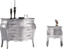 MOBILI-2G---Gruppo-1-cassettiera-2-comodini-bombati-Foglia-argento-Maniglie-Swarovski