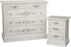 MOBILI-2G---Gruppo-1-Cassettiera-2-Comodini-Shabby-Bianco-anticato-decorato
