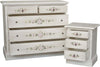 MOBILI-2G---Gruppo-1-Cassettiera-2-Comodini-Shabby-Bianco-anticato-decorato