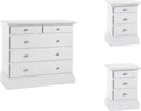 MOBILI-2G---Gruppo-1-Cassettiera-2-Comodini-shabby-bianco-opaco