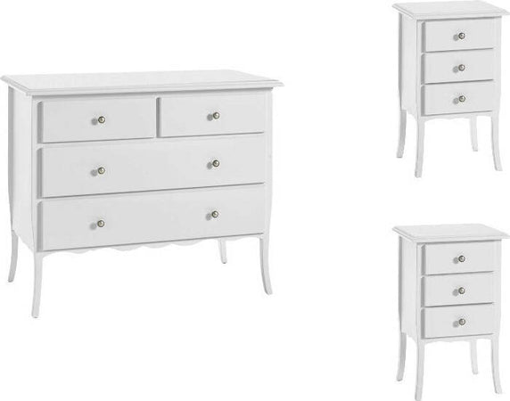 MOBILI-2G---Gruppo-1-Cassettiera-2-Comodini-shabby-bianco-opaco