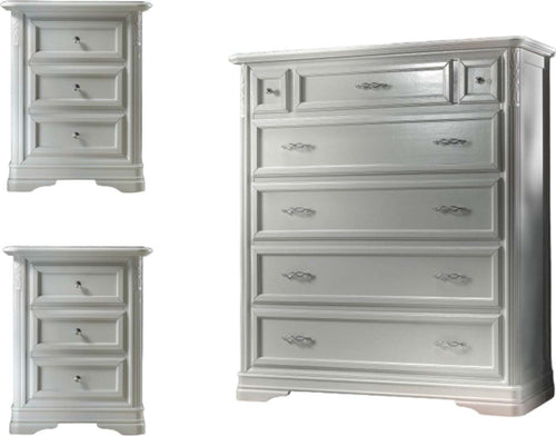 MOBILI-2G---GRUPPO-1-CASSETTIERA-RIBALTA-2-COMODINI-INTARSIATI-IN-LEGNO-MASSELLO-BIANCO