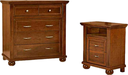 MOBILI-2G---GRUPPO-1-COMÒ-2-COMODINI-ARTE-POVERA-IN-LEGNO-TINTA-NOCE