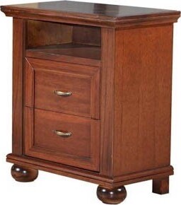 MOBILI-2G---GRUPPO-1-COMÒ+-2-COMODINI-ARTE-POVERA-IN-LEGNO-TINTA-NOCE