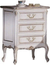 MOBILI-2G---Gruppo-Cassettiera-e-Comodini-3-cassetti-Classici-Legno-Shabby-Bianco-Argento