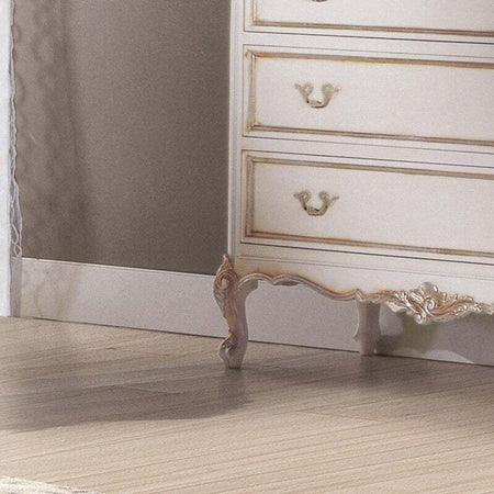 MOBILI-2G---Gruppo-Cassettiera-e-Comodini-3-cassetti-Classici-Legno-Shabby-Bianco-Argento