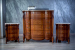 MOBILI-2G---GRUPPO-COMO'-2-COMODINI-BAROCCO-IN-LEGNO-TINTA-NOCE-PIANO-MARMO