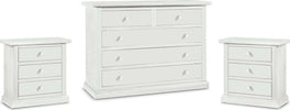 MOBILI-2G---GRUPPO-COMO'A-5-CASSETTI-E-2-COMODINI-A-3-CASSETTI-LACCATO-BIANCO-OPACO