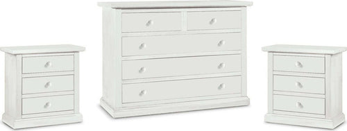 MOBILI-2G---GRUPPO-COMO'A-5-CASSETTI-E-2-COMODINI-A-3-CASSETTI-LACCATO-BIANCO-OPACO