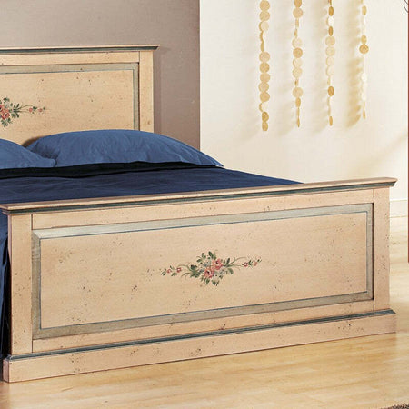 MOBILI-2G---LETTO-DRITTO-MATRIMONIALE-AVORIO-ANTICO-FILO-AZZURRO-IN-LEGNO