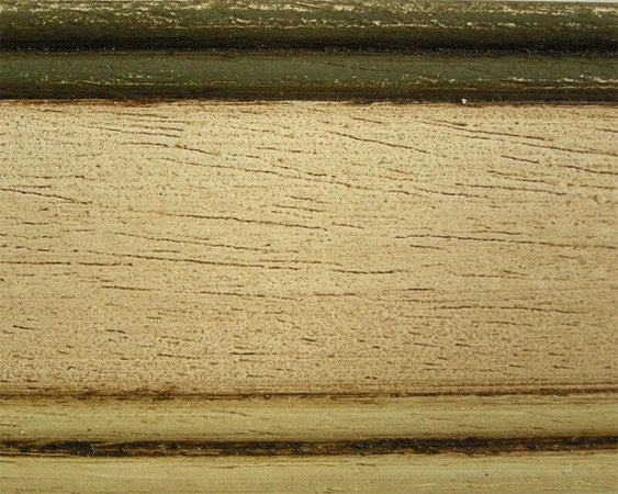 MOBILI-2G---LETTO-DRITTO-MATRIMONIALE-AVORIO-ANTICO/VERDE-IN-LEGNO