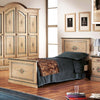 MOBILI-2G---LETTO-DRITTO-SINGOLO-AVORIO-ANTICO-FILO-AZZURRO-IN-LEGNO