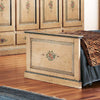 MOBILI-2G---LETTO-DRITTO-SINGOLO-AVORIO-ANTICO-FILO-AZZURRO-IN-LEGNO