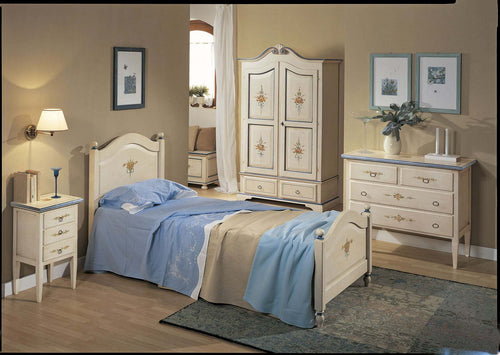 MOBILI-2G---LETTO-SAGOMATO-SINGOLO-BIANCO-FILO-BLU-IN-LEGNO