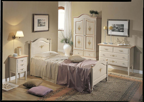 MOBILI-2G---LETTO-SAGOMATO-SINGOLO-BIANCO-FILO-ROSA-IN-LEGNO