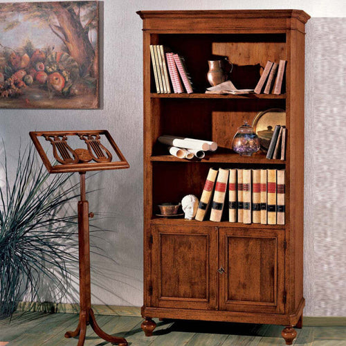 MOBILI-2G---LIBRERIA-3-VANI-A-GIORNO-2-PORTE-LEGNO-MASSELLO-L.100-P.40-H.194
