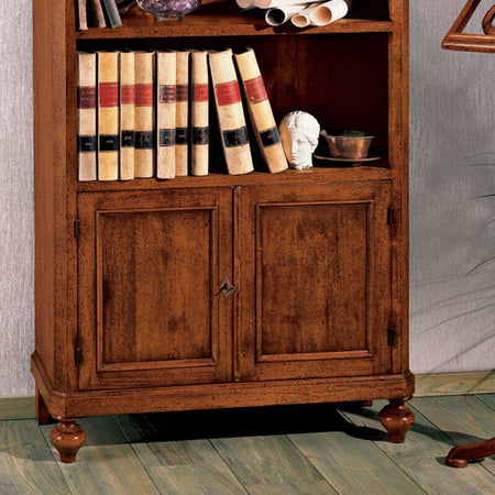 MOBILI-2G---LIBRERIA-3-VANI-A-GIORNO-2-PORTE-LEGNO-MASSELLO-L.100-P.40-H.194