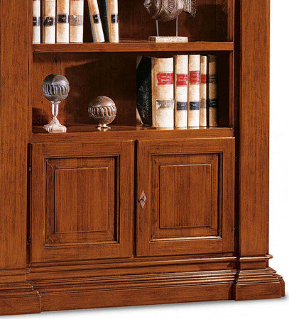 MOBILI-2G---LIBRERIA-3-VANI-A-GIORNO-2-PORTE-LEGNO-MASSELLO-L.145-P.50-H.202