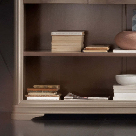 MOBILI-2G---LIBRERIA-A-GIORNO-IN-LEGNO-3-CASSETTI-LACCATO-TORTORA-L.161-P.48-H.215