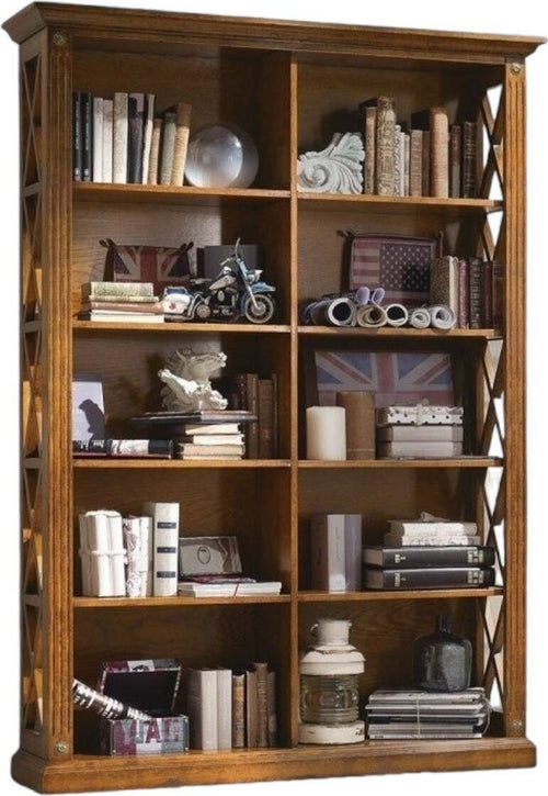 MOBILI-2G---LIBRERIA-CLASSICA-10-RIPIANI-IN-LEGNO-BASSANO-133X40X191