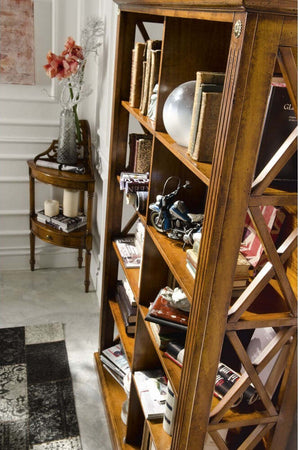 MOBILI-2G---LIBRERIA-CLASSICA-10-RIPIANI-IN-LEGNO-BASSANO-133X40X191