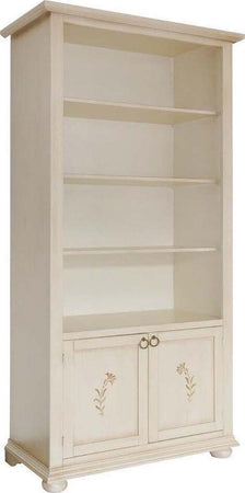 MOBILI-2G---LIBRERIA-CLASSICA-3-RIPIANI-2-PORTE-LEGNO-AVORIO-90X41X189