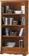 MOBILI-2G---LIBRERIA-CLASSICA-4-RIPIANI-1-CASSETTO,-TINTA-NOCE-cm-94x36x189H