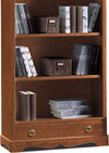 MOBILI-2G---LIBRERIA-CLASSICA-4-RIPIANI-1-CASSETTO,-TINTA-NOCE-cm-94x36x189H