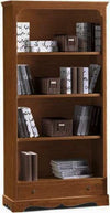 MOBILI-2G---LIBRERIA-CLASSICA-4-RIPIANI-1-CASSETTO,-TINTA-NOCE-cm-94x36x189H