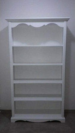 MOBILI-2G---LIBRERIA-CLASSICA-5-RIPIANI-IN-LEGNO-BIANCO-OPACO-120x40x210H