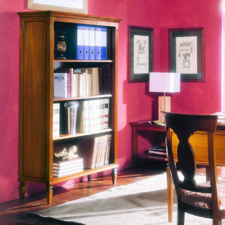 MOBILI-2G---LIBRERIA-CLASSICA-CON-RIPIANI-IN-LEGNO-FINITURA-BASSANO-L.100-P.41-H.175