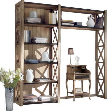MOBILI-2G---Libreria-classica-crociera-legno-frassino-shabby-229X43X225