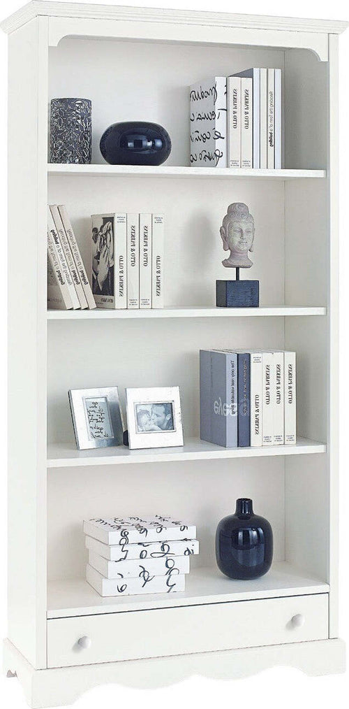 MOBILI-2G---LIBRERIA-CLASSICA-IN-LEGNO-BIANCO-cm94x36x189H