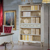 MOBILI-2G---Libreria-classica-legno-shabby-bianco-argento-130X50x215