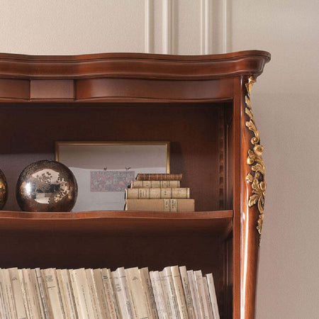 MOBILI-2G---LIBRERIA-CLASSICA-SAGOMATA-IN-LEGNO-TINTA-NOCE-L.145-P.50-H.203