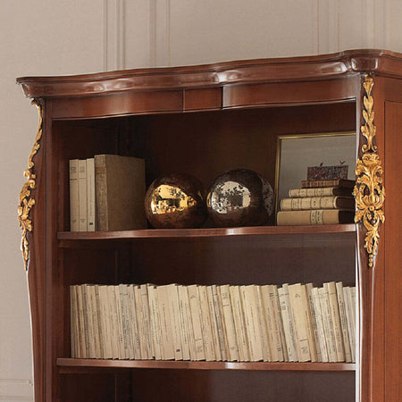 MOBILI-2G---LIBRERIA-CLASSICA-SAGOMATA-IN-LEGNO-TINTA-NOCE-L.145-P.50-H.203