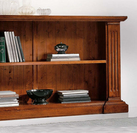 MOBILI-2G---LIBRERIA-IN-LEGNO-MASSELLO-CON-FREGI-TINTA-NOCE-L.177-x-P.40-H.101