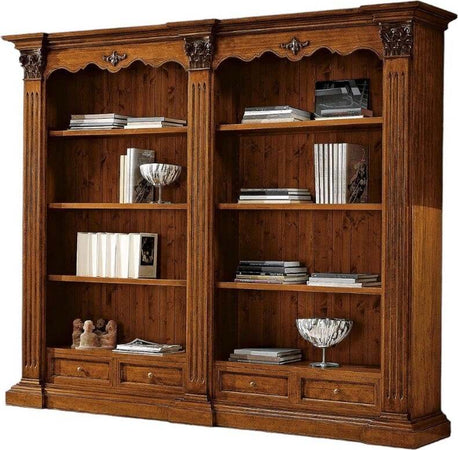 MOBILI-2G---LIBRERIA-IN-LEGNO-TINTA-NOCE-STILE-CORINTIO-254x49x211