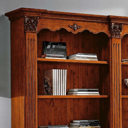 MOBILI-2G---LIBRERIA-IN-LEGNO-TINTA-NOCE-STILE-CORINTIO-254x49x211