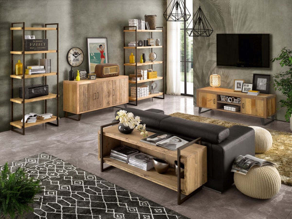 MOBILI-2G---LIBRERIA-INDUSTRIAL-CORTINA-IN-LEGNO-MASSELLO-DI-ABETE-120X45X205