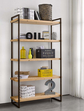 MOBILI-2G---LIBRERIA-INDUSTRIAL-CORTINA-IN-LEGNO-MASSELLO-DI-ABETE-120X45X205