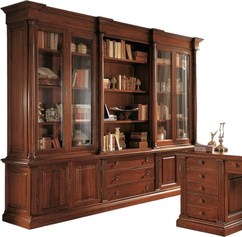 MOBILI-2G---LIBRERIA-STUDIO-CLASSICA-IN-LEGNO-BASSANO-306X56X240