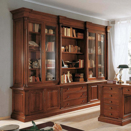 MOBILI-2G---LIBRERIA-STUDIO-CLASSICA-IN-LEGNO-BASSANO-306X56X240