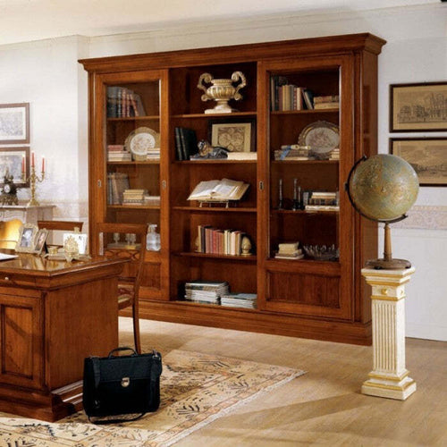 MOBILI-2G---LIBRERIA-STUDIO-CLASSICO-IN-LEGNO-TINTA-NOCE