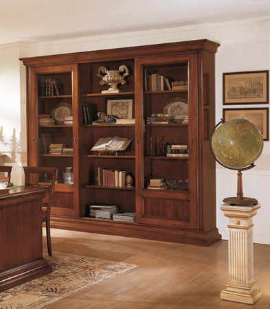 MOBILI-2G---LIBRERIA-STUDIO-CLASSICO-IN-LEGNO-TINTA-NOCE