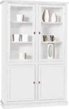 MOBILI-2G---LIBRERIA-VETRINA-CLASSICA-IN-LEGNO-BIANCO-120X41X187H