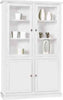 MOBILI-2G---LIBRERIA-VETRINA-CLASSICA-IN-LEGNO-BIANCO-120X41X187H