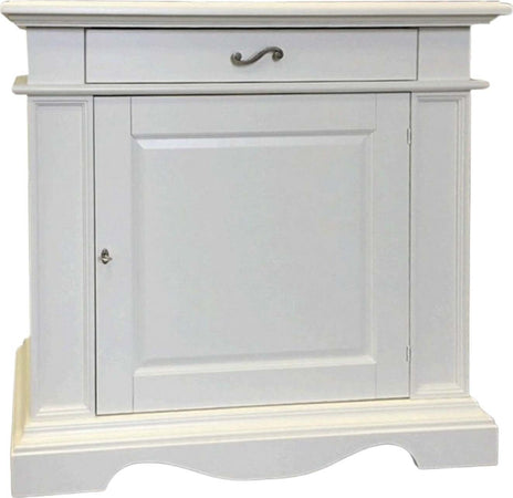 MOBILI-2G---MADIA-CLASSICA-IN-LEGNO-1-PORTA-1-CASSETTO-BIANCO-117X55X115